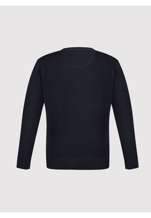 Pako Lorente - PAKO LORENTE - Granatowy sweter męski o-neck. Kolor: niebieski, brązowy. Materiał: bawełna. Sezon: jesień