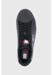 Tommy Jeans Buty skórzane kolor czarny. Nosek buta: okrągły. Zapięcie: sznurówki. Kolor: czarny. Materiał: skóra #3