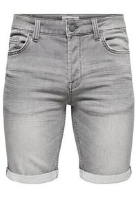 Only & Sons Szorty jeansowe Ply 22018583 Szary Regular Fit. Kolor: szary. Materiał: jeans, bawełna #5