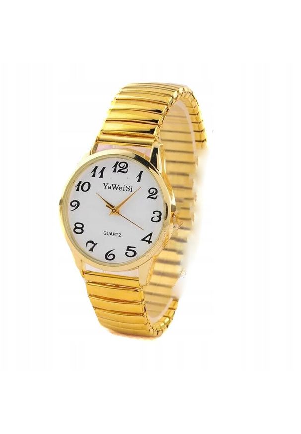 ITIMPORT - ZEGAREK DAMSKI MĘSKI WYGODNY Rozciągliwy NA GUMCE BRANSOLETA ZŁOTY Senior. Kolor: złoty