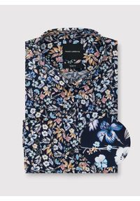 Pako Lorente - PAKO LORENTE - Granatowa koszula w kwiaty. Kolor: niebieski. Materiał: bawełna, elastan. Długość rękawa: długi rękaw. Długość: długie. Wzór: kwiaty #8