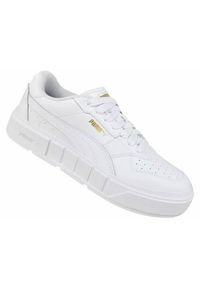 Buty do chodzenia damskie Puma Cali Court Lth Jr. Kolor: biały. Materiał: skóra. Szerokość cholewki: normalna. Sport: turystyka piesza