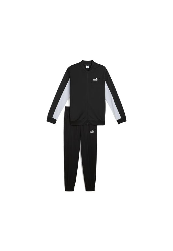 Puma - Męski dres inspirowany koszykówką z poliestru PUMA Black. Kolor: czarny. Materiał: poliester, dresówka. Sport: koszykówka