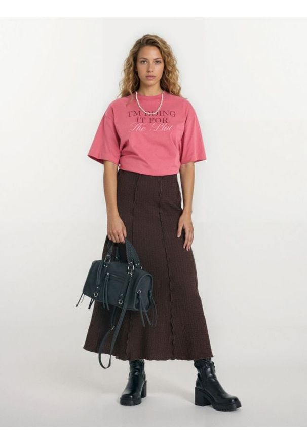 Sinsay - Bawełniana koszulka z napisem - Inny. Materiał: bawełna. Wzór: napisy