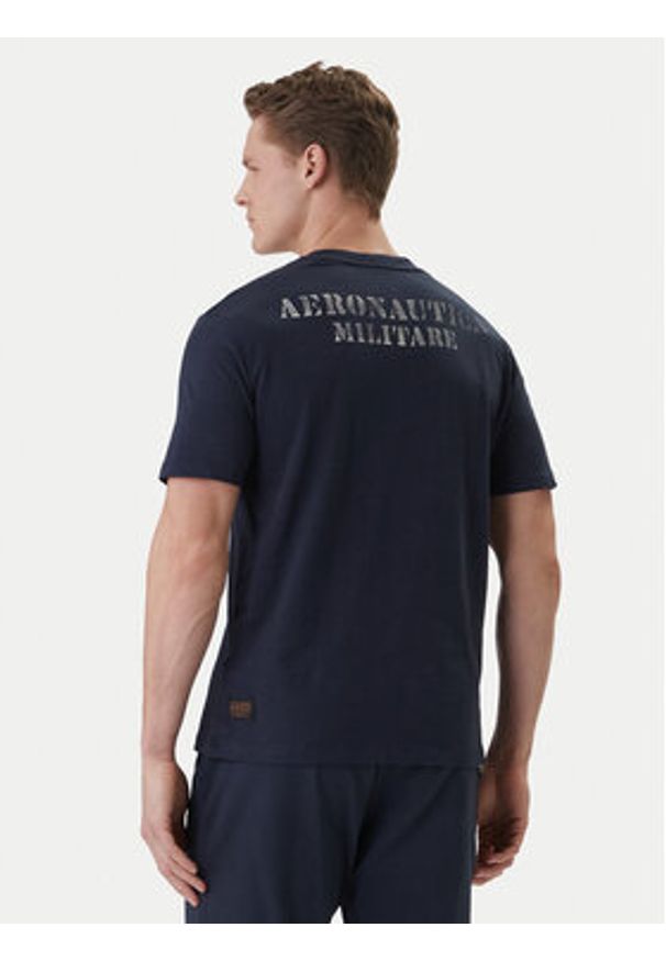 Aeronautica Militare T-Shirt 261TS2543UJ00686 Granatowy Regular Fit. Kolor: niebieski. Materiał: bawełna