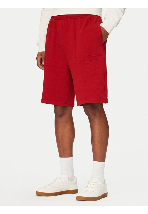 TOMMY HILFIGER - Tommy Hilfiger Szorty sportowe UM0UM03914 Czerwony Regular Fit. Kolor: czerwony. Materiał: bawełna. Styl: sportowy