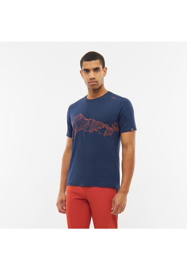 T-shirt męski Viking Lenta Bamboo Light. Kolor: niebieski. Sport: turystyka piesza