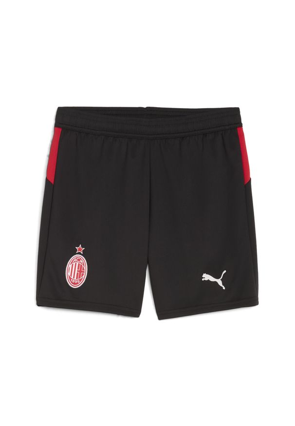 Puma - Młodzieżowe szorty AC Milan 25/26 PUMA Black For All Time Red. Kolor: czerwony, wielokolorowy, czarny. Materiał: tkanina. Sport: piłka nożna
