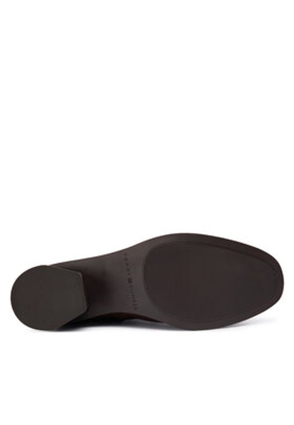 TOMMY HILFIGER - Tommy Hilfiger Botki Th Buckle Riding Mid Heel Bootie FW0FW08859 Brązowy. Kolor: brązowy. Materiał: skóra