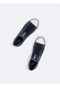 Big-Star - Trampki męskie niskie granatowe JJ174606 403. Okazja: na imprezę, do pracy, na uczelnię. Kolor: niebieski. Materiał: jeans, len, materiał. Styl: klasyczny #7