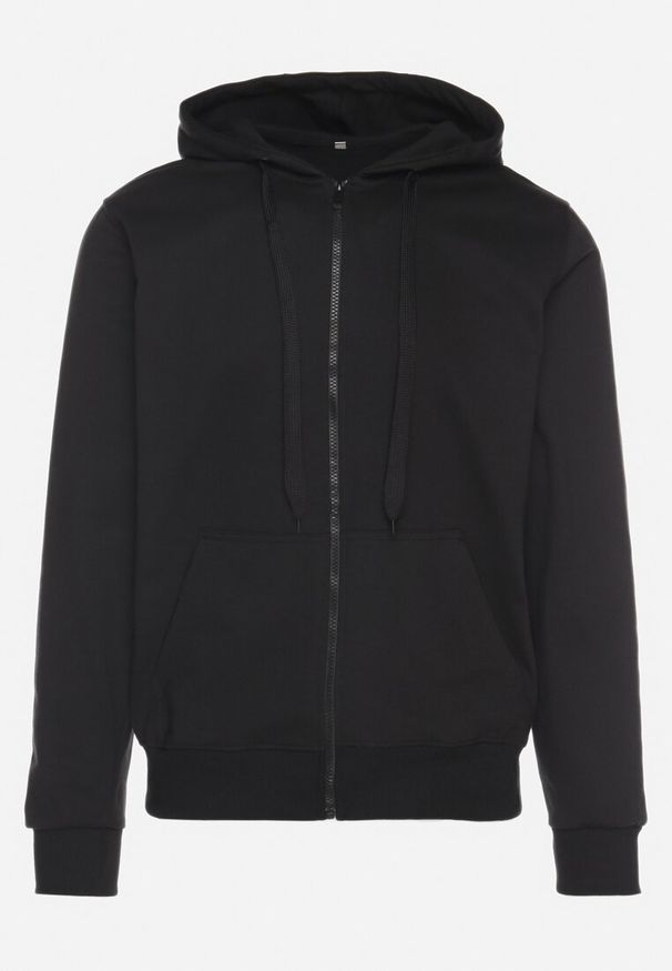 Born2be - Czarna Bluza z Bawełną Kapturem i Sznurkami Asallin. Okazja: na co dzień. Typ kołnierza: kaptur. Kolor: czarny. Materiał: bawełna. Styl: casual, klasyczny