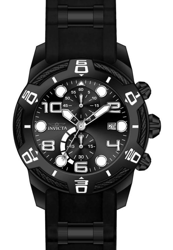 Zegarek Invicta Zegarek Męski Invicta Bolt Men 24220 Quartz Black Dial Black Silicone