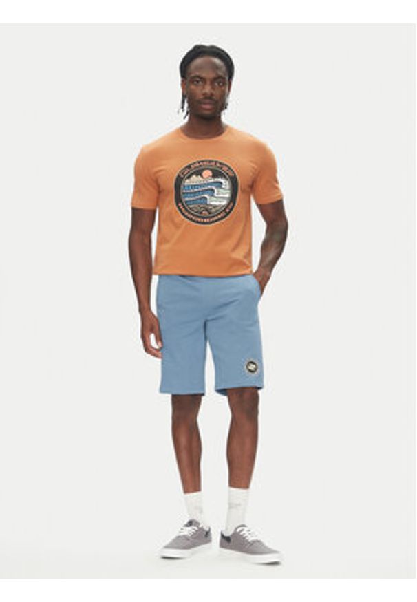 Quiksilver T-Shirt Ev Three Seas Ss EQYZT08051 Brązowy Regular Fit. Kolor: brązowy. Materiał: bawełna