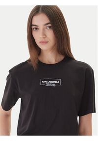 Karl Lagerfeld Jeans T-Shirt A4W17003 Czarny Relaxed Fit. Kolor: czarny. Materiał: bawełna #5
