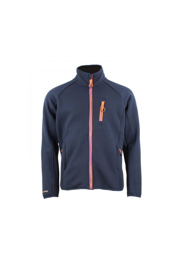 PEAK MOUNTAIN - Kurtka polarowa Peak Mountain. Kolor: szary, niebieski, wielokolorowy. Materiał: polar. Sport: turystyka piesza