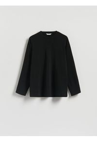 Reserved - Longsleeve regular - czarny. Kolor: czarny. Materiał: dzianina. Długość rękawa: długi rękaw. Wzór: gładki
