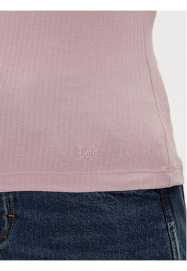 Lee Top Square 112363644 Fioletowy Slim Fit. Kolor: fioletowy. Materiał: bawełna