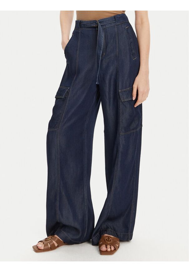 Guess Jeansy W5GA1T D5N61 Granatowy Wide Leg. Kolor: niebieski