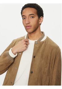 Hugo - HUGO Kurtka skórzana Ledam 50534326 Beżowy Relaxed Fit. Kolor: beżowy. Materiał: skóra #6