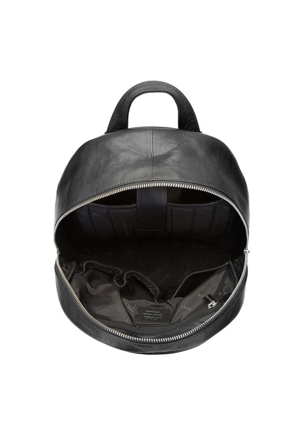 Wittchen - Męski plecak na laptopa z miękkiej skóry. Kolor: czarny. Materiał: skóra. Styl: biznesowy, klasyczny, elegancki, casual