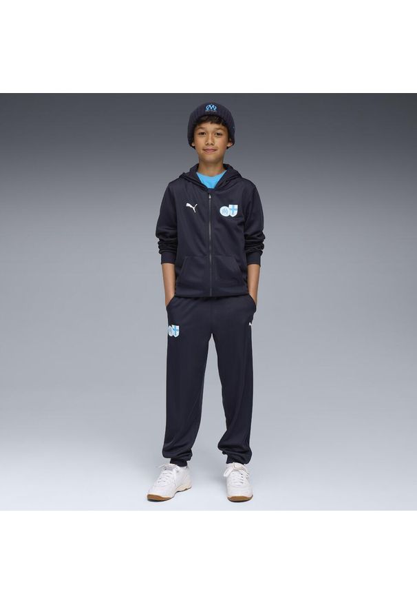 Dres piłkarski dla dzieci Puma Olympique Marsylia 25/26. Materiał: dresówka. Styl: sportowy