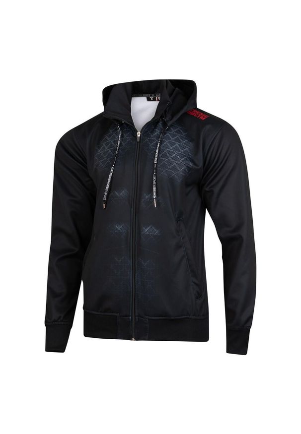 Bluza męska sportowa rozpinana z kapturem EXTREME HOBBY BLACK ARMOUR. Typ kołnierza: kaptur. Kolor: czarny. Materiał: poliester
