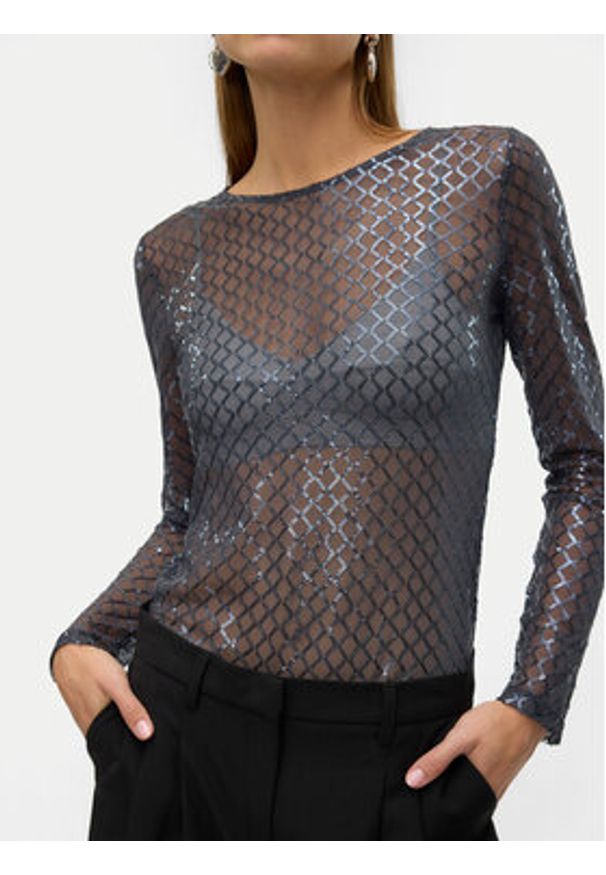 Vero Moda Bluzka Safina 10317016 Szary Regular Fit. Kolor: szary. Materiał: syntetyk