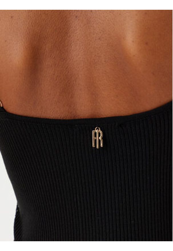 Fracomina Top FR25ST4006K410J9 Czarny Slim Fit. Kolor: czarny. Materiał: wiskoza