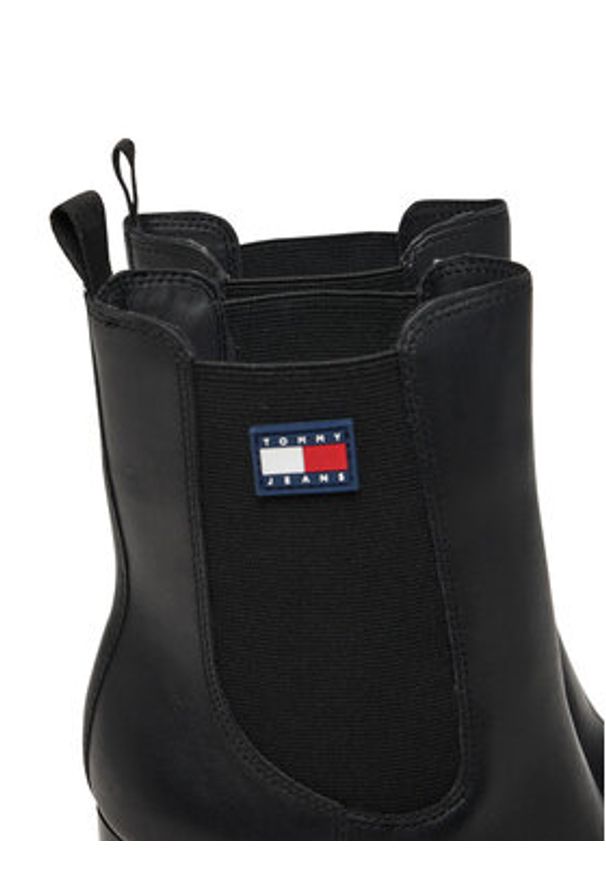 Tommy Jeans Botki Tjw EN0EN02831 Czarny. Kolor: czarny. Materiał: skóra