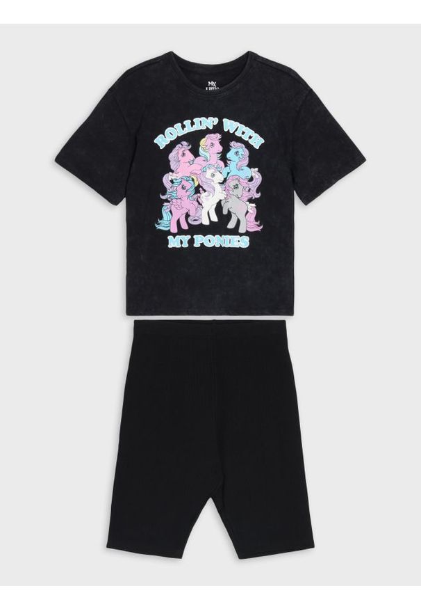 Sinsay - Piżama z efektem sprania My Little Pony - czarny. Kolor: czarny