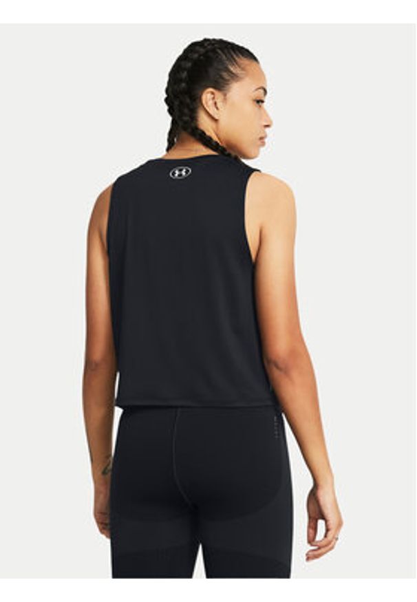 Under Armour Top Rush Energy Crop Tank 1383654-001 Czarny Loose Fit. Kolor: czarny. Materiał: syntetyk