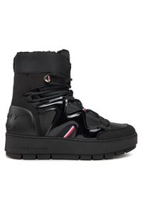 TOMMY HILFIGER - Tommy Hilfiger Śniegowce Patent Snowboot FW0FW07852 Czarny. Kolor: czarny. Materiał: skóra #1