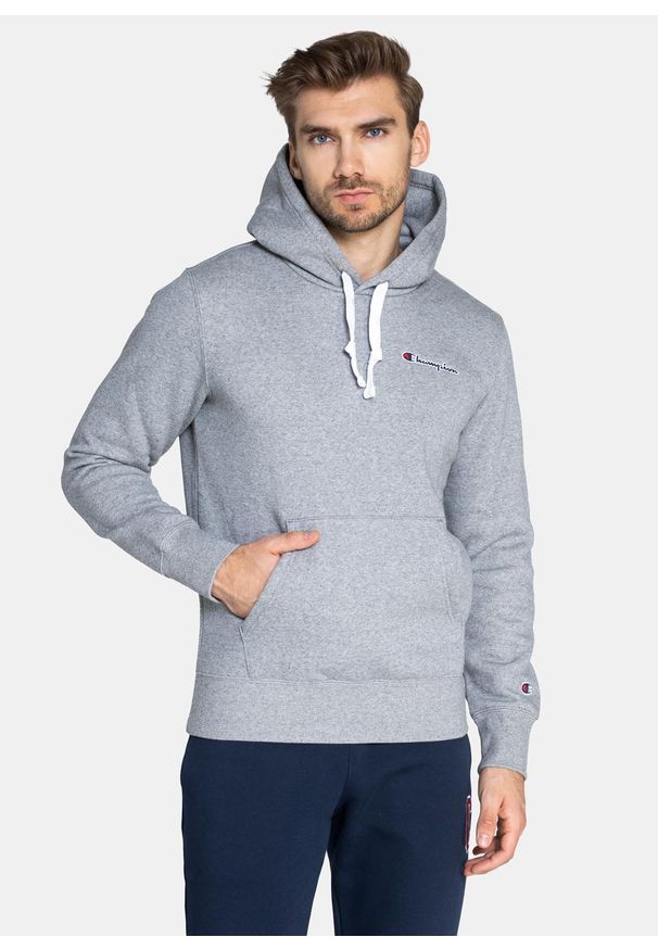 Bluza męska Champion Organic Cotton Blend Script Logo (216475-EM525). Kolor: szary. Materiał: materiał. Styl: elegancki, sportowy