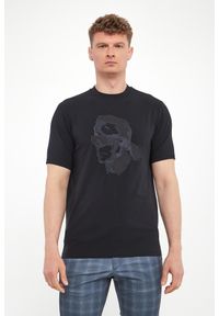 Karl Lagerfeld - T-shirt męski z haftem KARL LAGERFELD. Wzór: haft #4