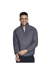 skechers - Kurtka sportowa męska GO Shield Altitude Reversible Jacket. Kolor: szary. Materiał: poliester