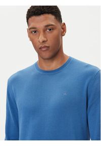 Calvin Klein Sweter LV040BM343 Niebieski Regular Fit. Kolor: niebieski. Materiał: bawełna #3