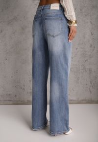 Renee - Niebieskie Jeansy High Waist Wide Leg z Bawełną i Domieszką Wiskozy Hirei. Stan: podwyższony. Kolor: niebieski #3