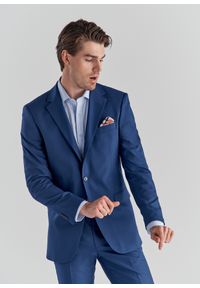 Pako Lorente - PAKO LORENTE – Granatowe spodnie garniturowe P22SF-6G-019-G-S. Kolor: niebieski. Materiał: poliester, wiskoza, elastan #4