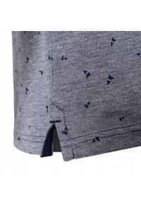 Bawełniana, Męska Koszulka Polo - Pako Jeans - Granatowy Melanż. Okazja: na co dzień. Typ kołnierza: polo. Kolor: niebieski. Materiał: bawełna. Wzór: melanż. Styl: casual #6
