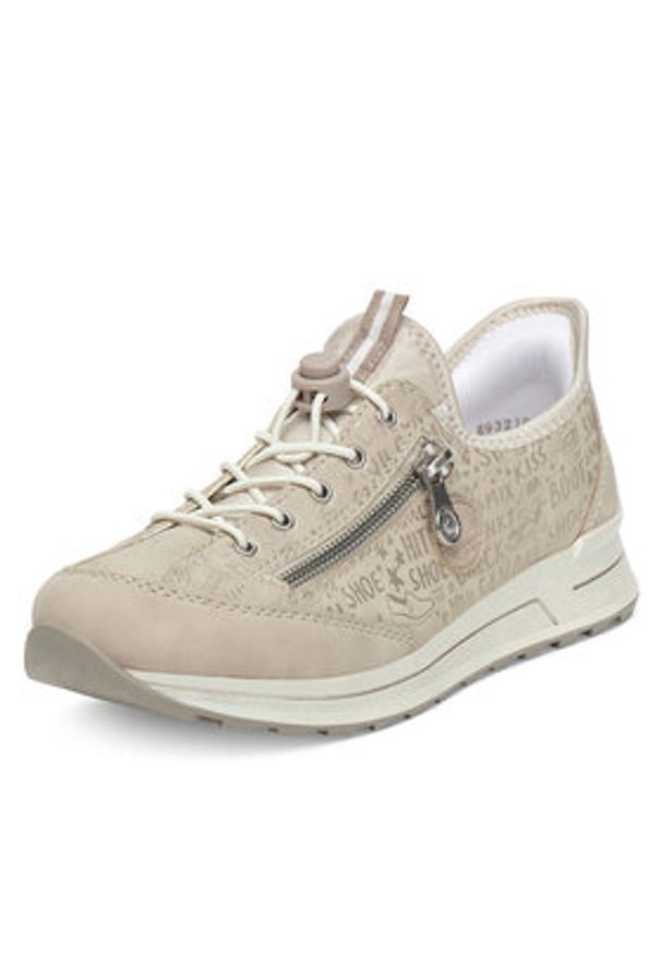 Rieker Sneakersy N1455-62 Beżowy. Kolor: beżowy. Materiał: materiał