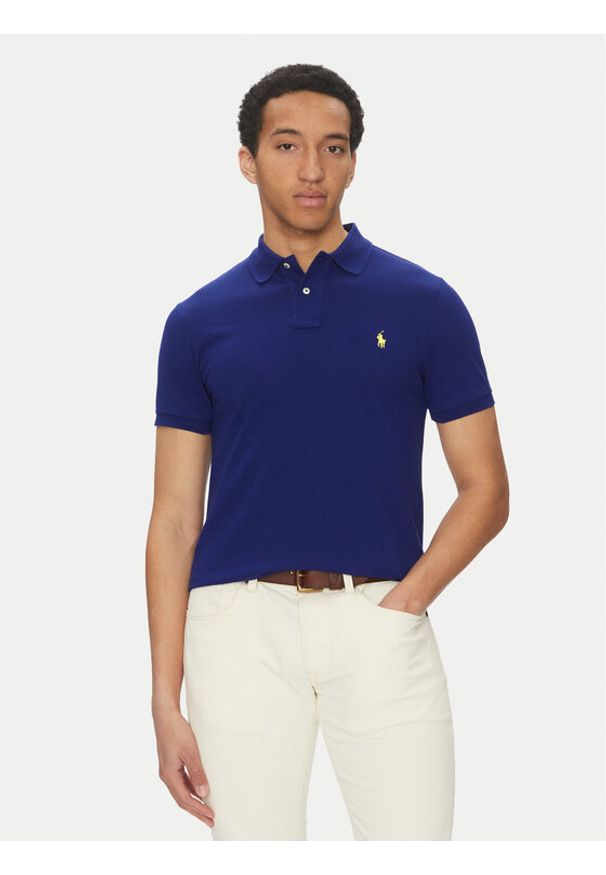 Polo Ralph Lauren Polo Core Replen 710795080 Granatowy Slim Fit. Typ kołnierza: polo. Kolor: niebieski. Materiał: bawełna