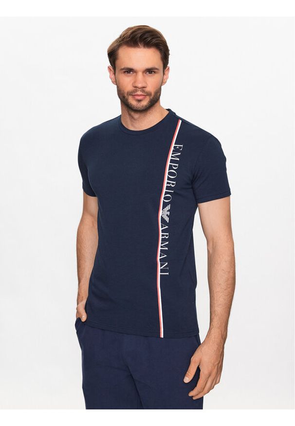 T-Shirt Emporio Armani Underwear. Kolor: niebieski. Materiał: bawełna