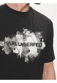 Karl Lagerfeld - KARL LAGERFELD T-Shirt 755148 542224 Czarny Regular Fit. Typ kołnierza: dekolt w karo. Kolor: czarny. Materiał: bawełna #2