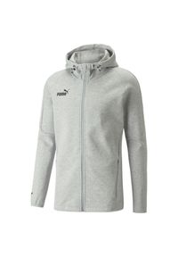 Bluza męska Puma teamFINAL Casuals Hooded Jkt. Typ kołnierza: kaptur. Kolor: szary. Materiał: materiał, bawełna. Sport: piłka nożna