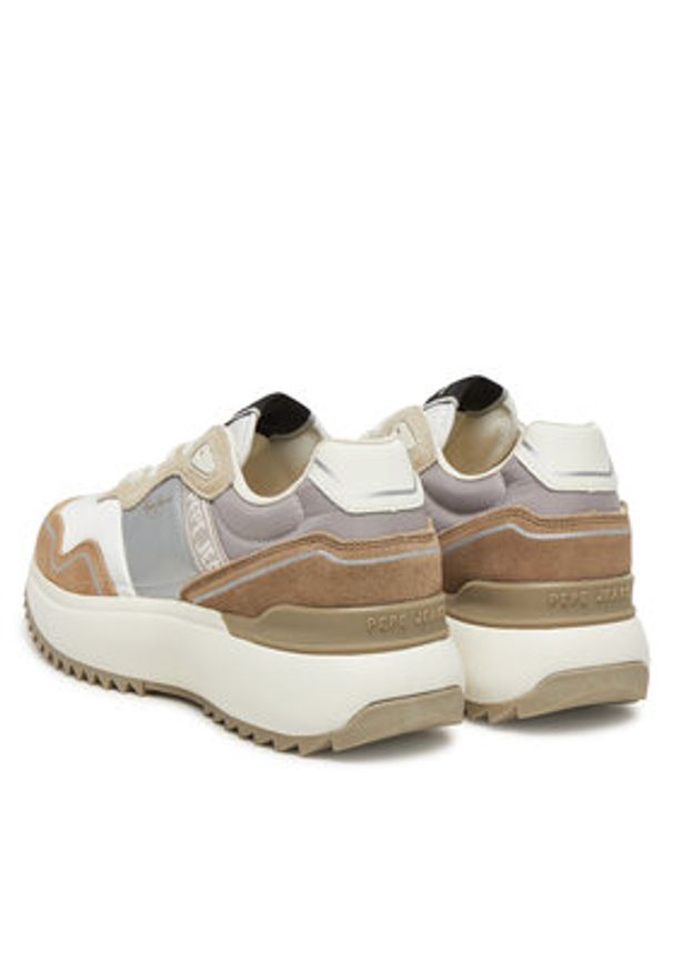 Pepe Jeans Sneakersy Kimi Glam PLS60042 Beżowy. Kolor: beżowy. Materiał: skóra, zamsz