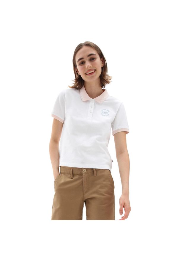 Podkoszulek damskie Vans How To Duffy. Typ kołnierza: polo. Kolor: biały. Materiał: bawełna, materiał