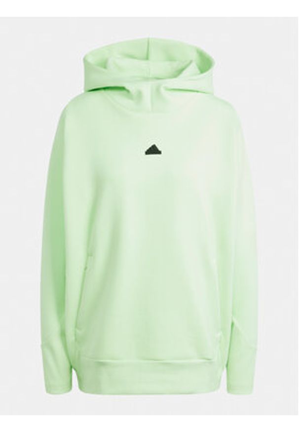 Adidas - adidas Bluza Z.N.E. IS3905 Zielony Loose Fit. Kolor: zielony. Materiał: bawełna, syntetyk