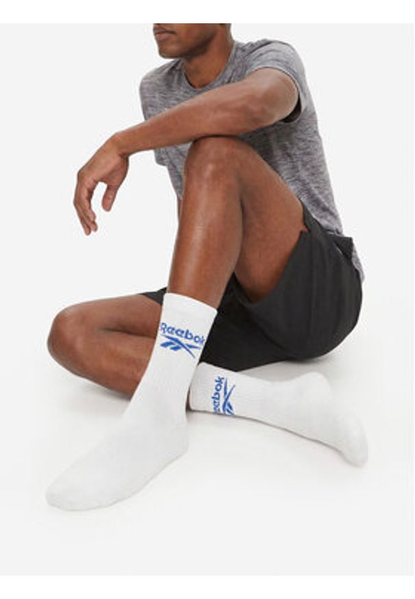 Reebok Skarpety długie R0258-SS24 (3-pack) Biały. Kolor: biały. Materiał: bawełna