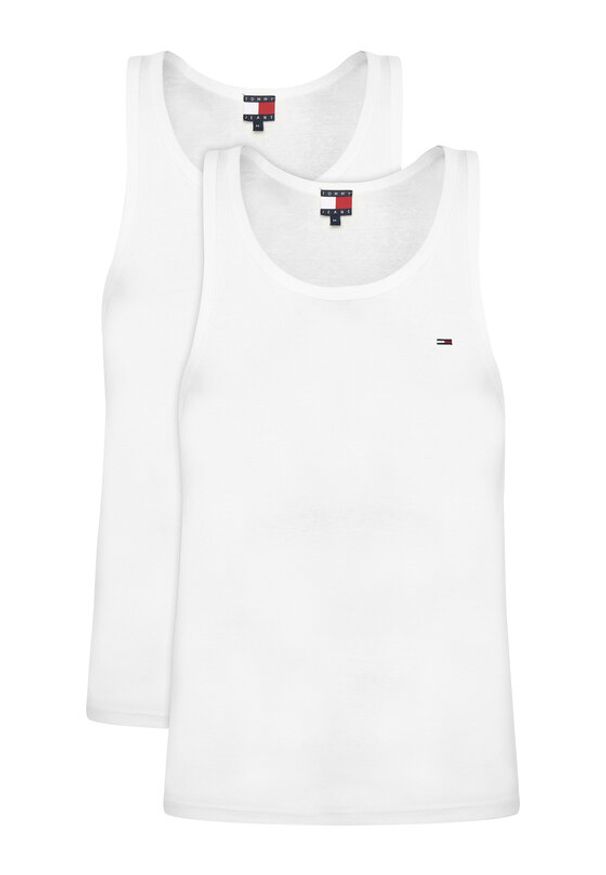 Tommy Jeans Komplet tank topów DM0DM20769 Biały Slim Fit. Kolor: biały. Materiał: bawełna