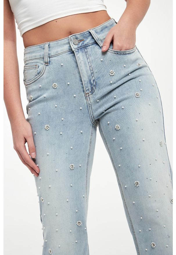 Joseph Ribkoff - Jeansy damskie z perełkami JOSEPH RIBKOFF